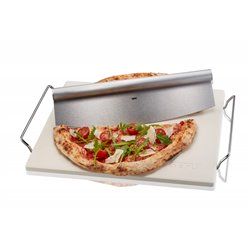 Zestaw: nóż do pizzy + kamień ze stojakiem kwadratowy DARIOSO